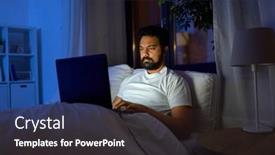  Presentation with internet communication - Presentation design enhanced with technology-internet-communication-and-people background and a dark gray colored foreground