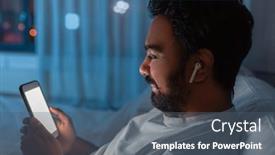  Presentation with internet communication - PPT theme enhanced with technology-internet-communication-and-people background and a ocean colored foreground