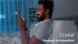  Presentation with internet communication - PPT theme having technology-internet-communication-and-people background and a gray colored foreground