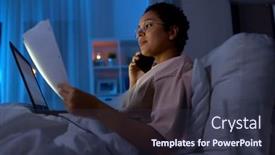  Presentation with internet communication - Audience pleasing slide deck consisting of technology-internet-communication-and-people backdrop and a tawny brown colored foreground