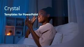  Presentation with internet communication - Presentation design with technology-internet-communication-and-people background and a ocean colored foreground