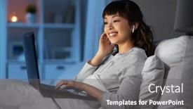  Presentation with internet communication - PPT theme having technology-internet-communication-and-people background and a gray colored foreground