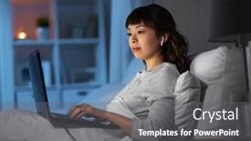  Presentation with internet communication - Presentation consisting of technology-internet-communication-and-people background and a gray colored foreground