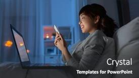  Presentation with internet communication - Amazing presentation having technology-internet-communication-and-people backdrop and a dark gray colored foreground