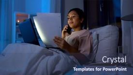  Presentation with internet communication - Amazing presentation theme having technology-internet-communication-and-people backdrop and a ocean colored foreground