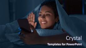  Presentation with internet communication - Beautiful presentation featuring technology-internet-communication-and-people backdrop and a navy blue colored foreground