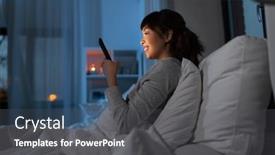  Presentation with internet communication - Presentation design having technology-internet-communication-and-people background and a dark gray colored foreground