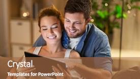  Presentation with internet - Slide set enhanced with technology internet and people concept background and a tawny brown colored foreground