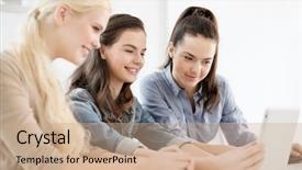  Presentation with school technology - Presentation with technology internet school and education concept - group of smiling teenage students with tablet pc computer at school background and a coral colored foreground