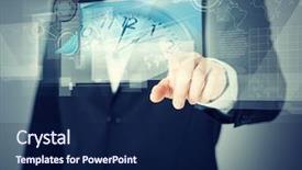  Presentation with healthcare technology internet of things - Presentation theme featuring increase time - technology internet tv and news background and a navy blue colored foreground