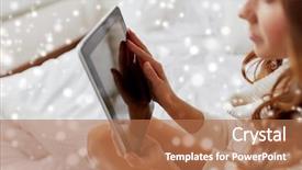  Presentation with healthcare technology internet of things - PPT theme having technology internet winter and people background and a coral colored foreground