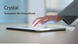  Presentation with tablet - Presentation theme enhanced with technology ipad - use of tablet computer background and a  colored foreground