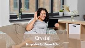  Presentation with technology - Amazing theme having technology-leisure-and-people-concept backdrop and a coral colored foreground