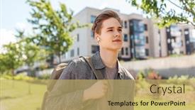  Presentation with city people walking - Colorful slides enhanced with technology-leisure-and-people-concept backdrop and a yellow colored foreground