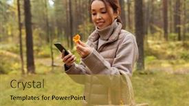  Presentation with smartphone app - Cool new theme with technology-leisure-and-people-concept backdrop and a gold colored foreground