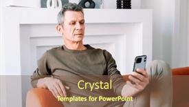  Presentation with communication - Slide deck consisting of technology-lifestyle-and-communication-concept and a violet colored foreground