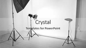  Presentation with empty space dance studio - Slide deck with technology lights - empty photo studio with lighting background and a white colored foreground