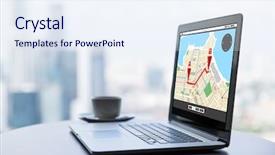  Presentation with office life - Theme having technology location navigation business background and a sky blue colored foreground