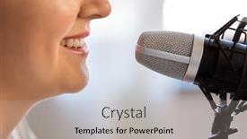  Presentation with mass media - Beautiful slide set featuring technology-mass-media-and-people backdrop and a light gray colored foreground