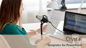  Presentation with mass media - Colorful slides enhanced with technology-mass-media-and-people backdrop and a soft green colored foreground