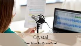  Presentation with mass media - Beautiful presentation featuring technology-mass-media-and-people backdrop and a soft green colored foreground