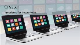  Presentation with multimedia - Theme with technology media multimedia and advertisement background and a light gray colored foreground