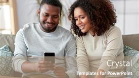  Presentation with music sign people - Amazing presentation design having technology-music-and-people-concept backdrop and a coral colored foreground