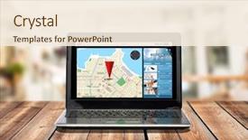  Presentation with gps - Slide deck consisting of technology navigation and advertisement concept background and a cream colored foreground