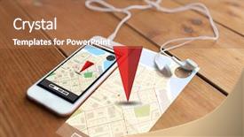  Presentation with gadget - Amazing slides having technology navigation gadget and object backdrop and a  colored foreground