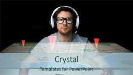  Presentation with virtual keyboard - Cool new slide set with technology navigation location and people backdrop and a light blue colored foreground