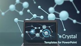  Presentation with molecules - Presentation design featuring technology network science and internet background and a  colored foreground