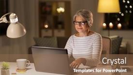  Presentation with old age - Slides having technology-old-age-and-people background and a violet colored foreground