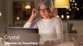  Presentation with old age - Slide deck featuring technology-old-age-and-people background and a violet colored foreground