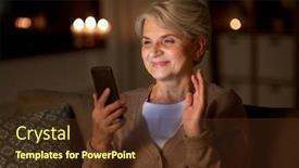  Presentation with old people - Colorful slide set enhanced with technology-old-age-and-people backdrop and a tawny brown colored foreground