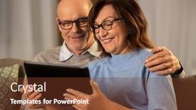  Presentation with old age - Slides with technology-old-age-and-people background and a tawny brown colored foreground