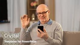  Presentation with old age - Presentation enhanced with technology-old-age-and-people background and a coral colored foreground