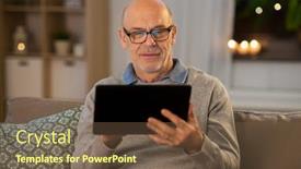  Presentation with old age - Slides consisting of technology-old-age-and-people background and a tawny brown colored foreground