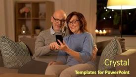  Presentation with old age - Theme consisting of technology-old-age-and-people background and a tawny brown colored foreground