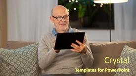  Presentation with old age - Slide set enhanced with technology-old-age-and-people background and a tawny brown colored foreground