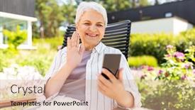  Presentation with old age - Amazing slide deck having technology-old-age-and-people backdrop and a coral colored foreground