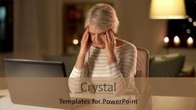  Presentation with old age - Beautiful slide deck featuring technology-old-age-and-stress backdrop and a coral colored foreground