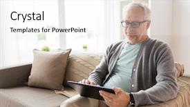  Presentation with old people - PPT layouts consisting of technology old age people background and a white colored foreground