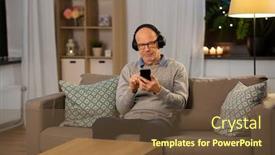  Presentation with old music - Colorful PPT layouts enhanced with technology-old-people-and-lifestyle backdrop and a tawny brown colored foreground