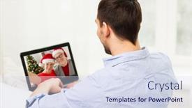  Presentation with communication family - Slide set featuring technology-online-communication-and-self background and a sky blue colored foreground