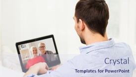  Presentation with family communication - PPT layouts consisting of technology-online-communication-and-self background and a sky blue colored foreground