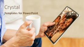  Presentation with isolation - Cool new PPT theme with technology-online-communication-and-self backdrop and a lemonade colored foreground