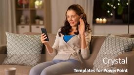  Presentation with internet communication - Beautiful presentation theme featuring technology-online-communication-internet backdrop and a violet colored foreground