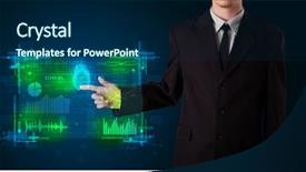  Presentation with technology - Colorful presentation enhanced with technology panel with finger print backdrop and a  colored foreground