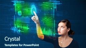  Presentation with finger - Cool new theme with technology panel with finger print backdrop and a ocean colored foreground