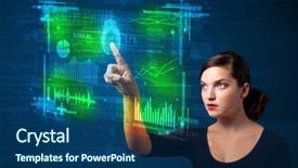  Presentation with technology - Amazing slide deck having technology panel with finger print backdrop and a ocean colored foreground